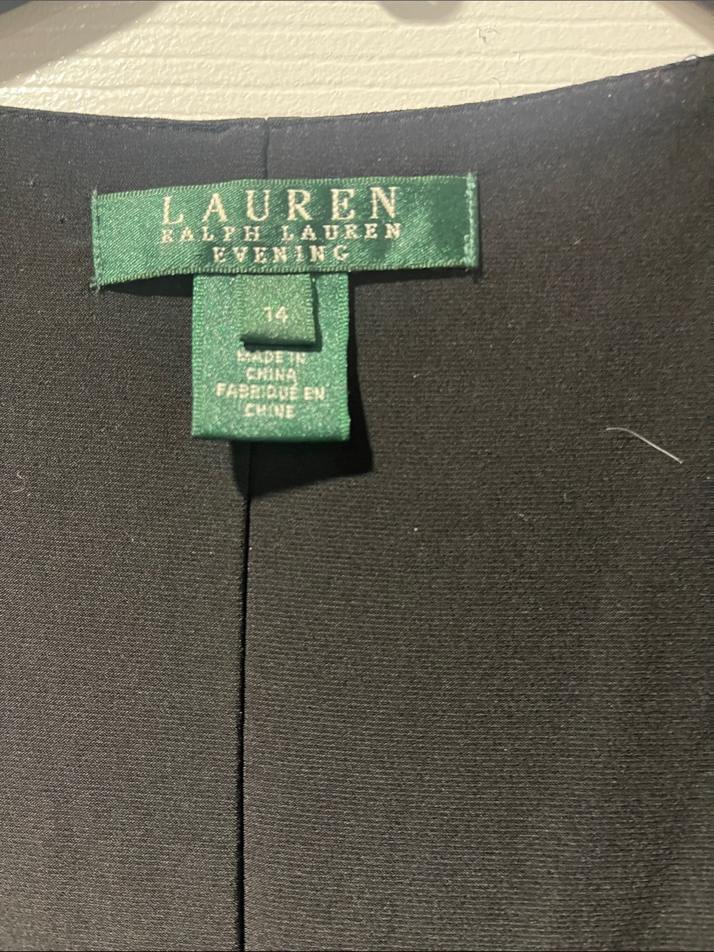 Ralph Lauren Black Long Sleeve Draped Wrap Gown with Brooch - Picture 3 of 4